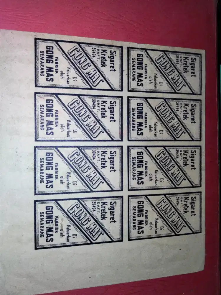 Etiket Kertas Vintage GONG MAS Semarang – Koleksi Memorabilia Lawas
