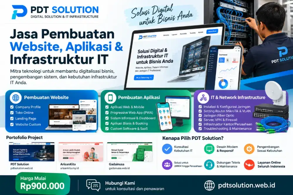 Jasa Pembuatan Website, Aplikasi & Infrastruktur IT Profesional