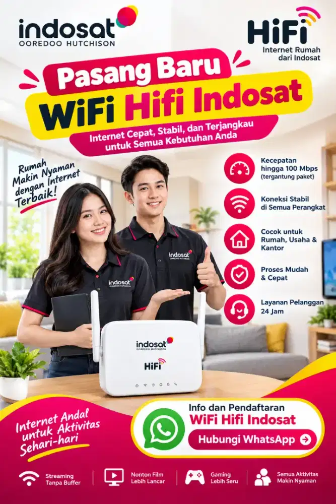 Jasa Pasang baru Wifi Hifi Indosat