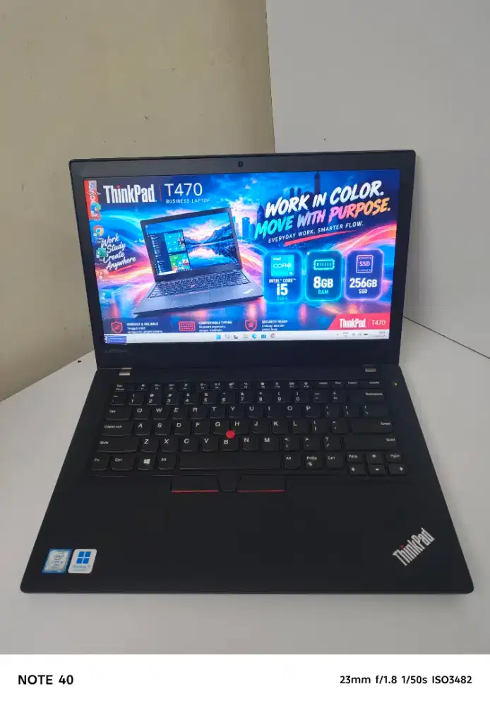 Lenovo ThinkPad T470 i5-6300U RAM 8GB SSD 256GB Win11 Pro Office