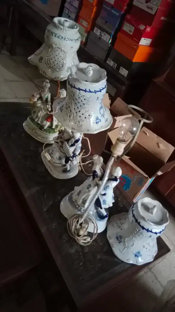 Jual porselen lampu sepasang mempelai