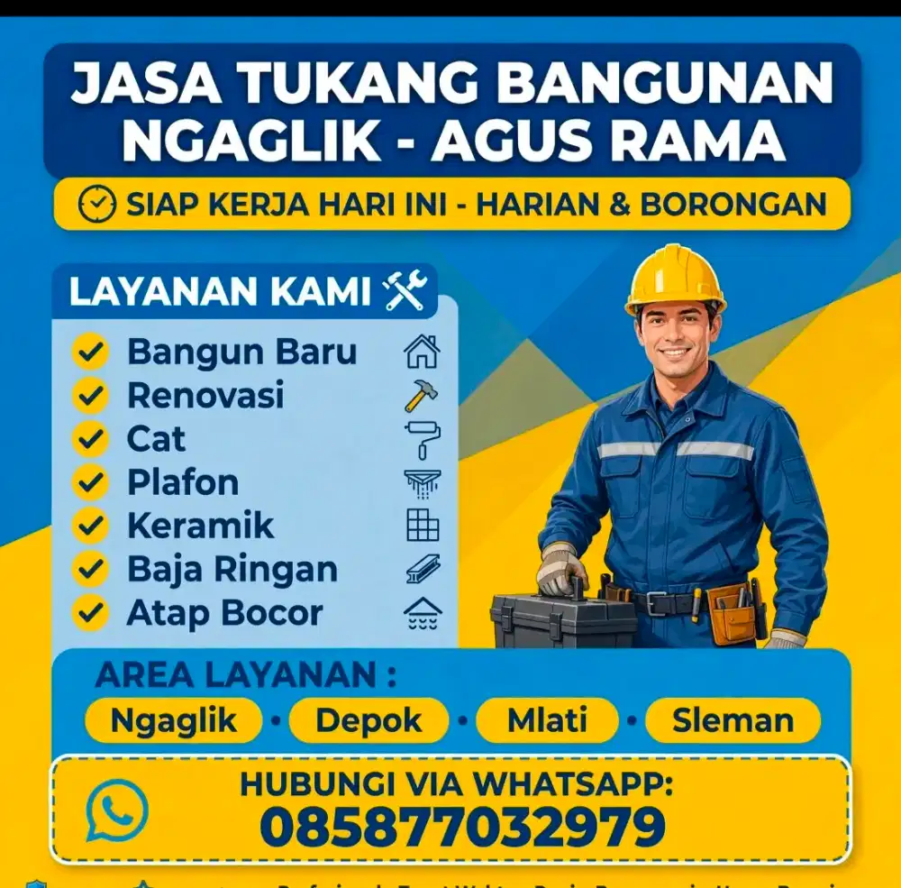 TUKANG BANGUNAN, NGAGLIK-SLEMAN,,harian dan borongan.garansi rapi