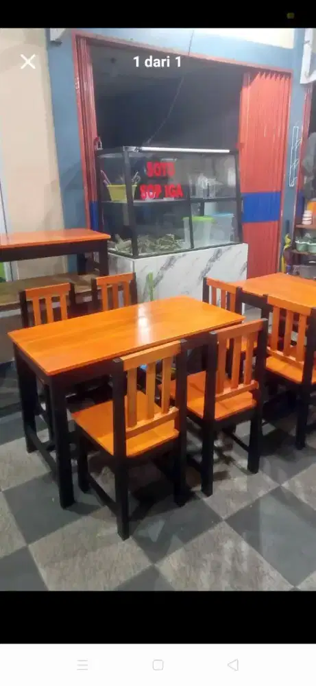 Meja kursi warung makan dan cafe resto
