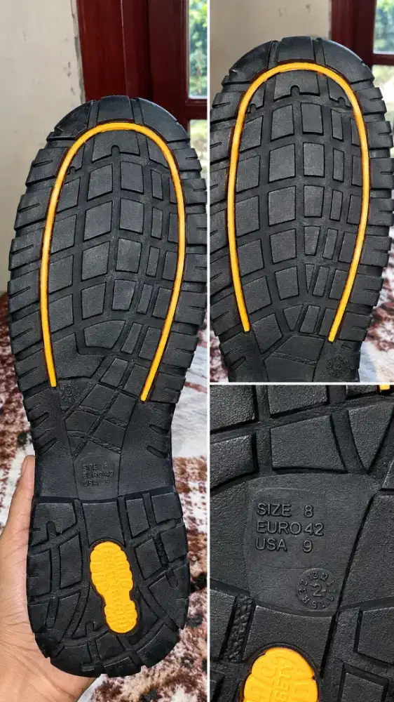 Sepatu Safety Krushers warma cokelat Original Ukuran 43 Baru
