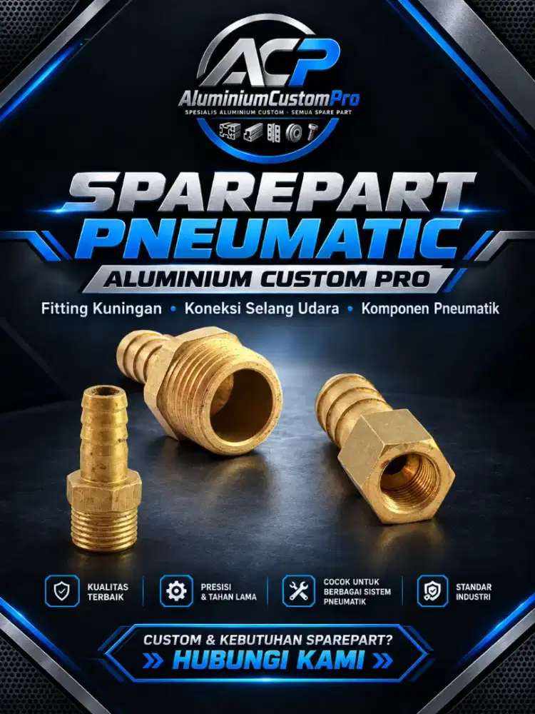 Jual Fitting Pneumatic Kuningan & Custom Sparepart Industri