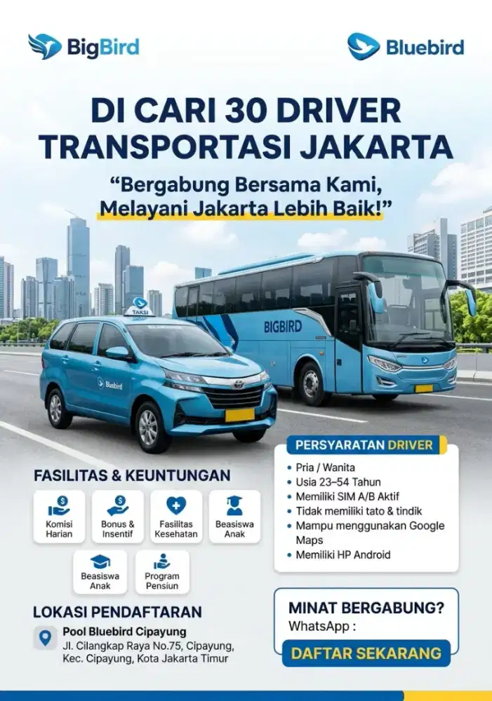 Lowongan Driver Sim A dan B jakarta Timur