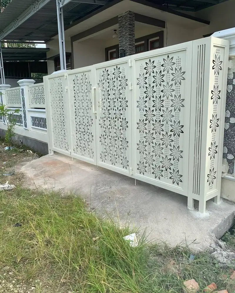 Pintu pagar lipat laser cutting
