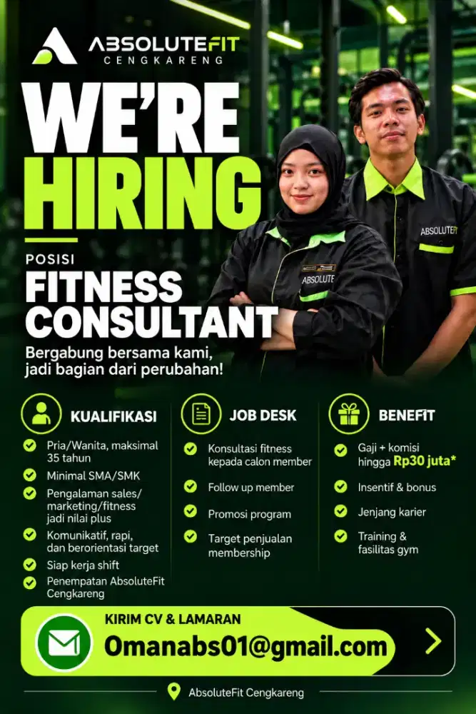 FITNESS CONSULTANT MEMBERSHIP ABSOLUTEFIT CENGKARENG