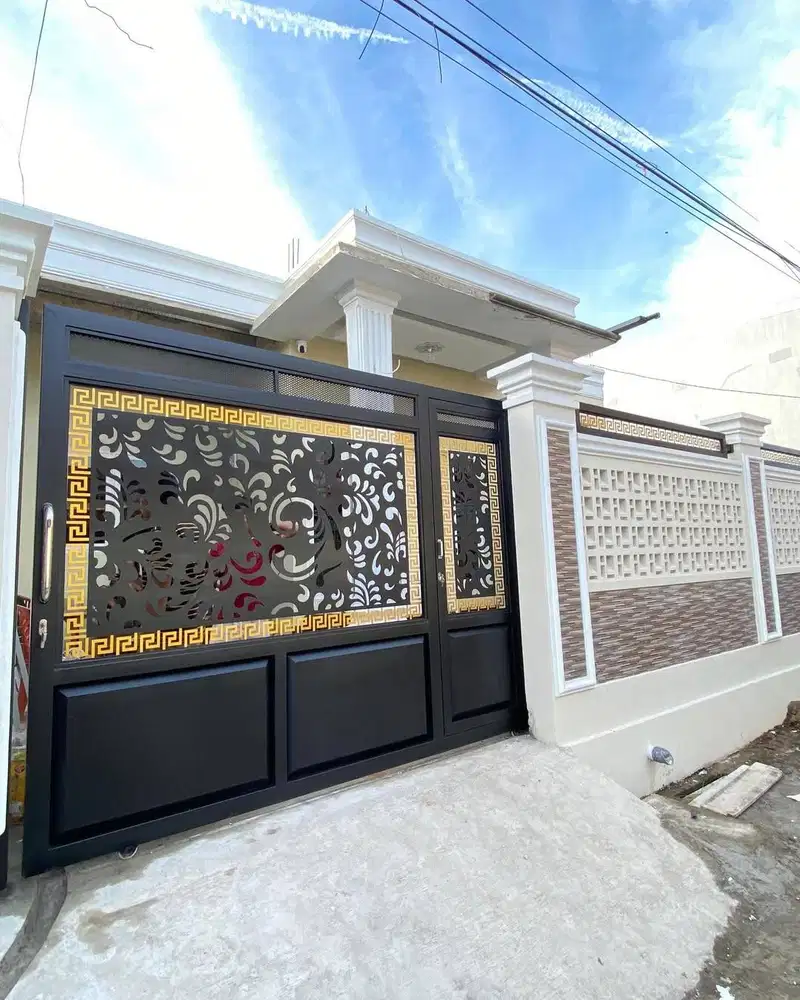 Pintu pagar besi geser laser cutting