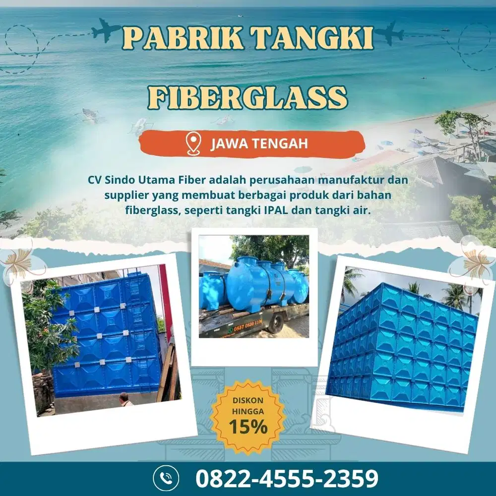 Tangki Fiberglass FRP-Panel Tank, Roof Tank & Ground Tank Magelang