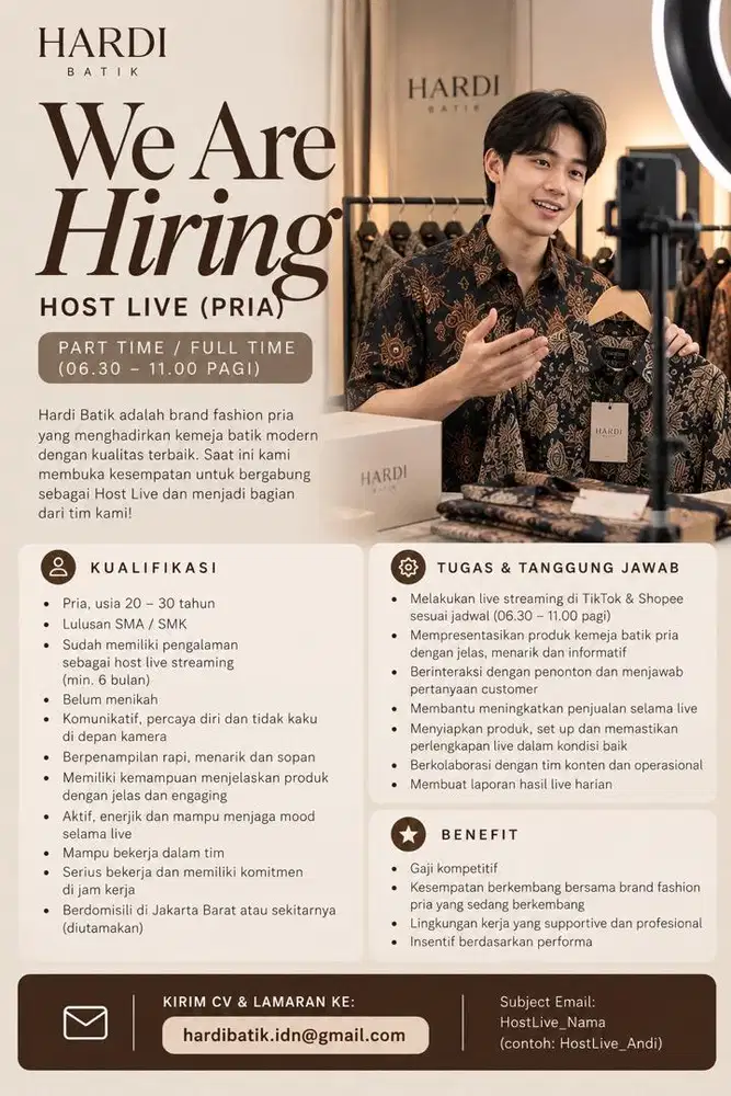 LOKER HOST LIVE HARDI BATIK