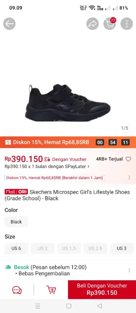 jual rugi Sepatu Skechers baru, karena beli salah ukuran