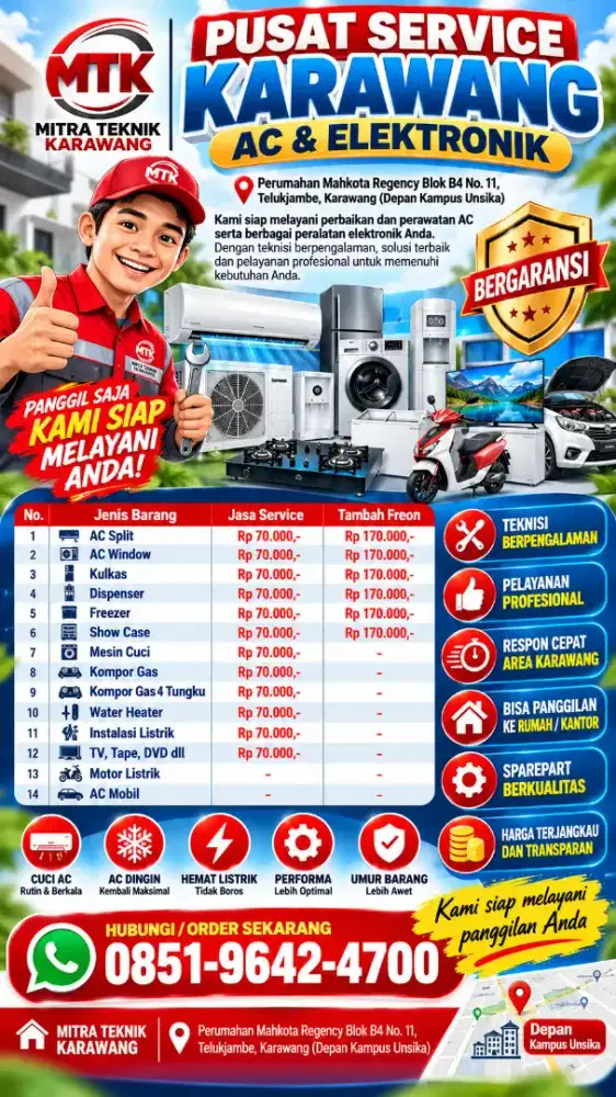Pusat Cuci Service AC dan Elektronik Murah Bergaransi