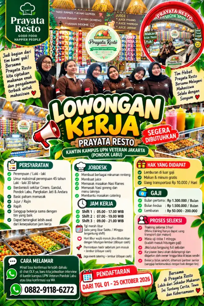 Karyawan kantin kampus UPN VJ