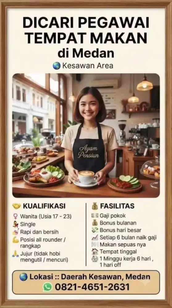 LOKER UNTUK CEWE DI TEMPAT MAKAN