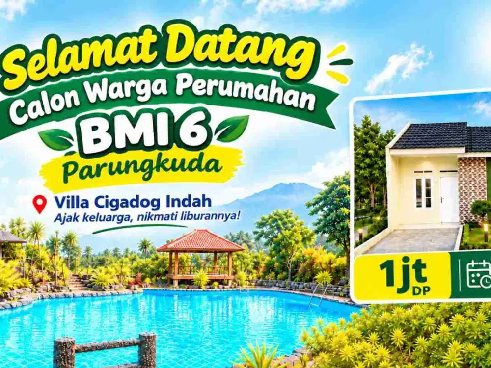 dijual rumah subsidi angsuran satu jutaan flat sampai lunas