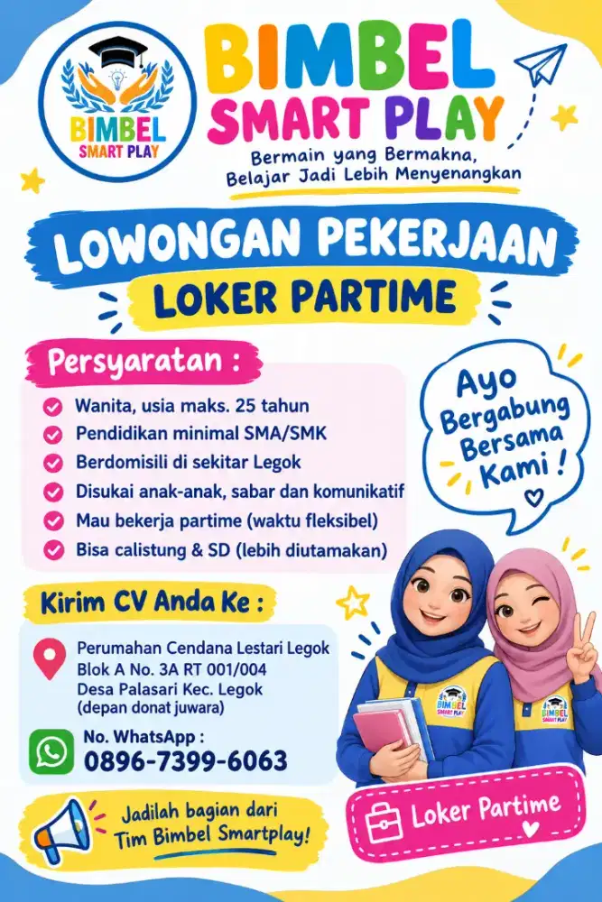 Kursus bimbel  anak usia 3 tahun -sd kelas 6