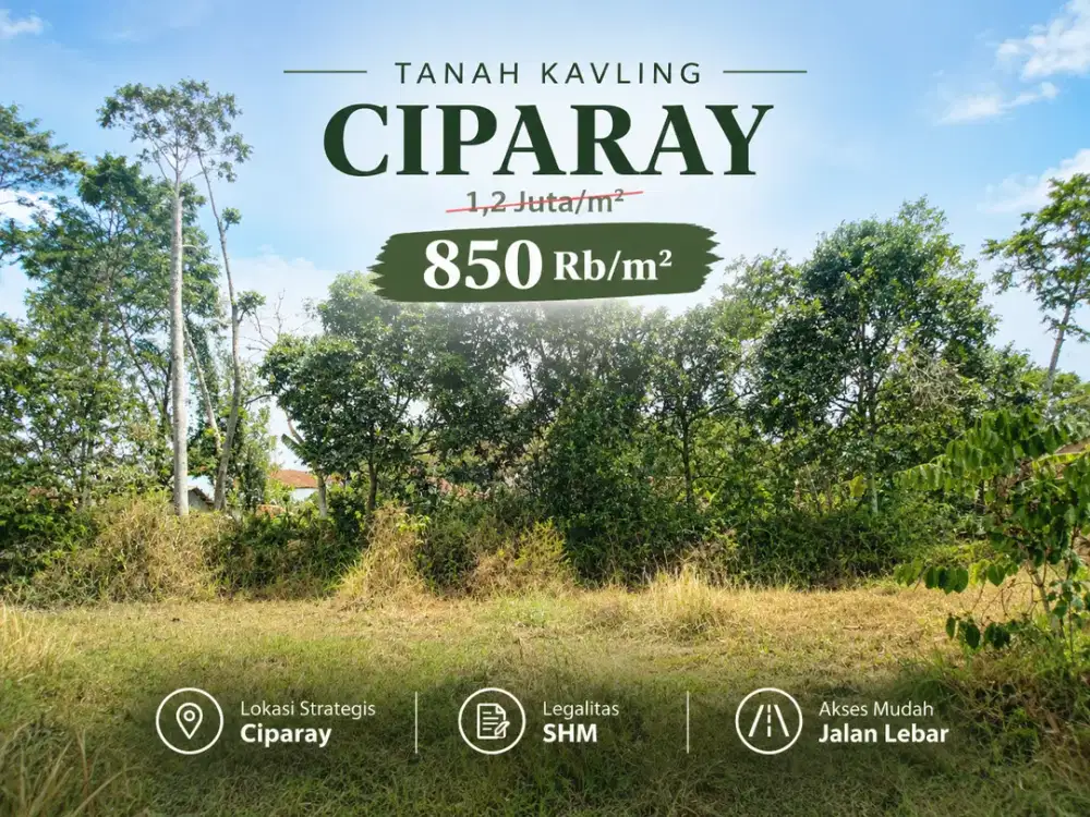 Dijual Tanah Murah SHM di Ciparay - 850 Ribu Per Meter