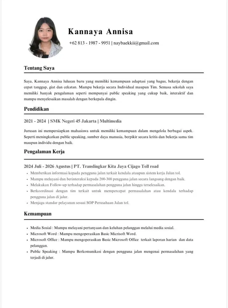 info lowongan pekerjaan ( Part Time )