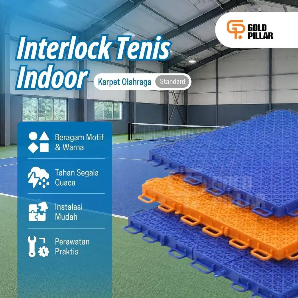Lantai Interlock Tennis Indoor - Karpet Lapangan Tenis Indoor