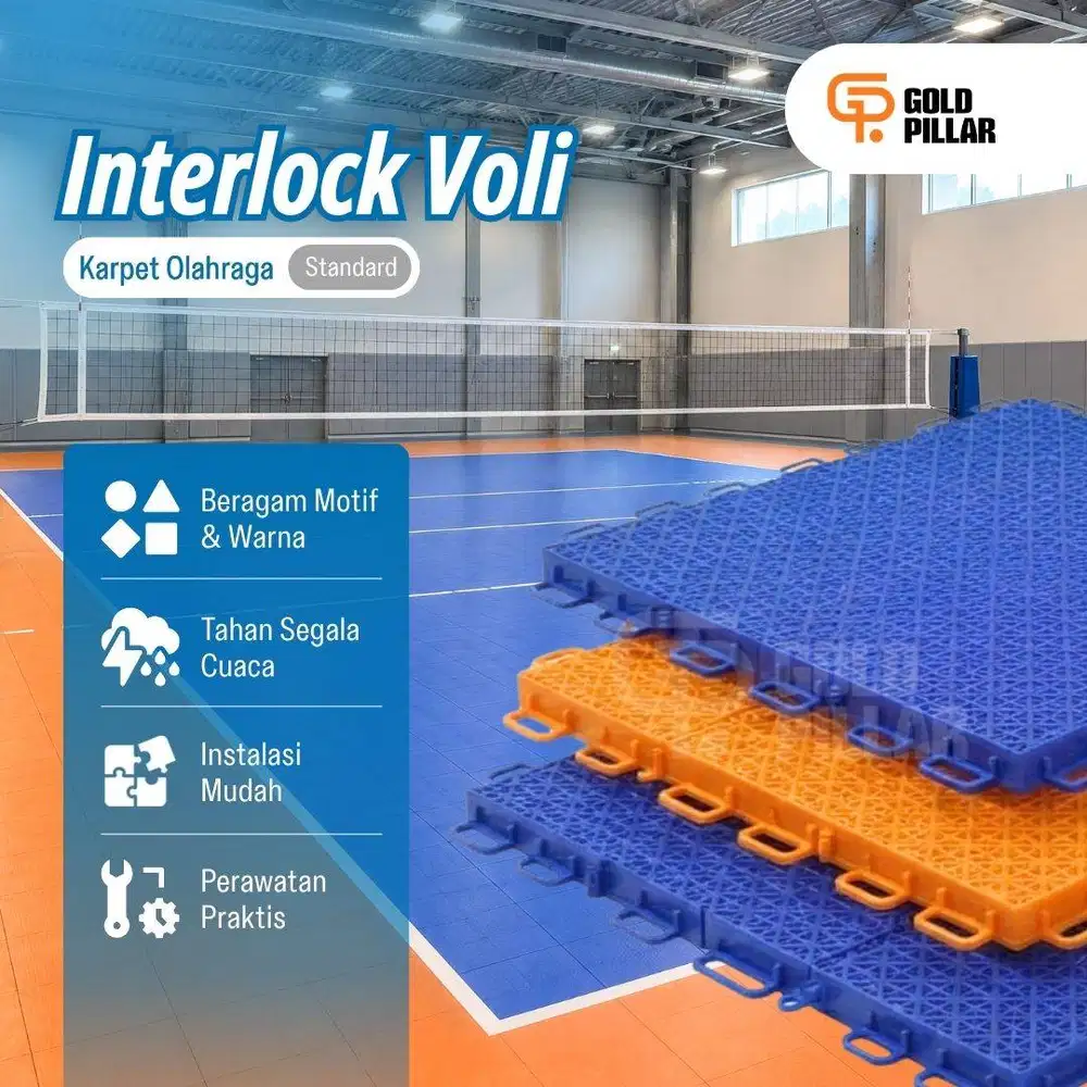 Interlock Voli - Lantai Interlock Lapangan Voli | Karpet Lapangan Voli