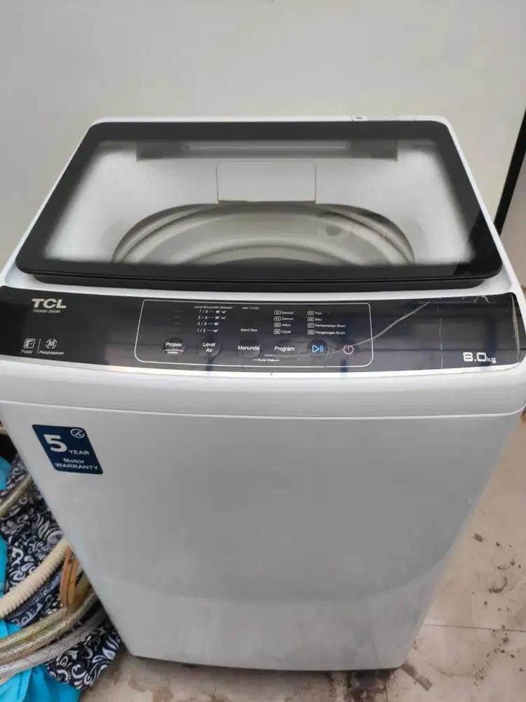 TCL Mesin Cuci 1 Tabung - Top Loading 8 KG - Honeycomb Crystal Drum