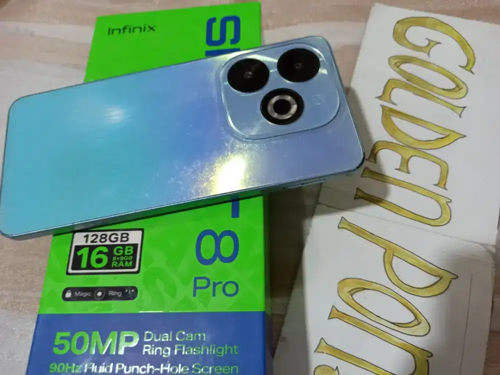 128Gb/Ram16(8Gb+8Gb)Smart8 Pro ORI-Golden ponsel
