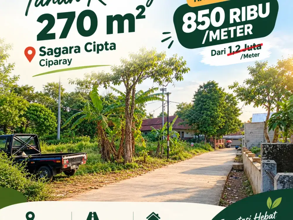 CARI TANAH DI CIPARAY? 270 M² DENGAN HARGA PROMO Rp850 RIBU/M²!