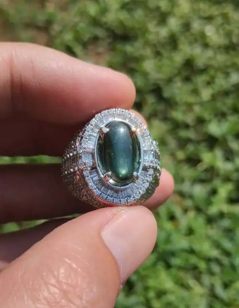 Green safir ring perak udah rmemo