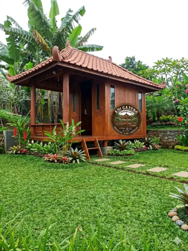 Menjual gazebo 2x4, kayu mahoni solid cocok buat mushola