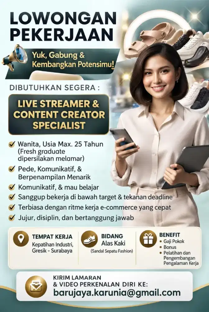 Di cari host live streaming, content creator.