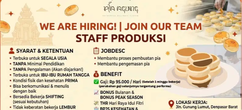Lowongan Kerja - Staf Produksi