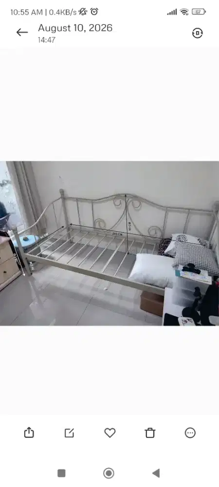 tempat tidur model dipan bahan besi