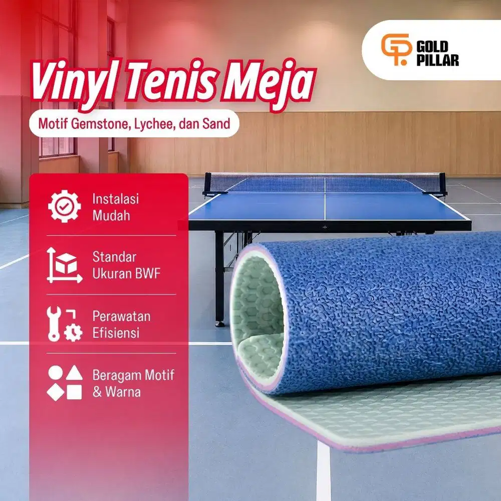 Lantai Vinyl Lapangan Tenis Meja - Karpet Olahraga Tenis Meja