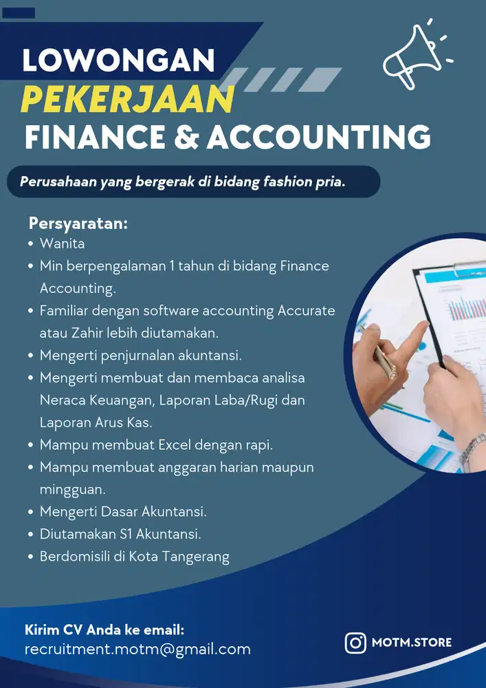 WE ARE HIRING FINANCE & ACCOUNTING