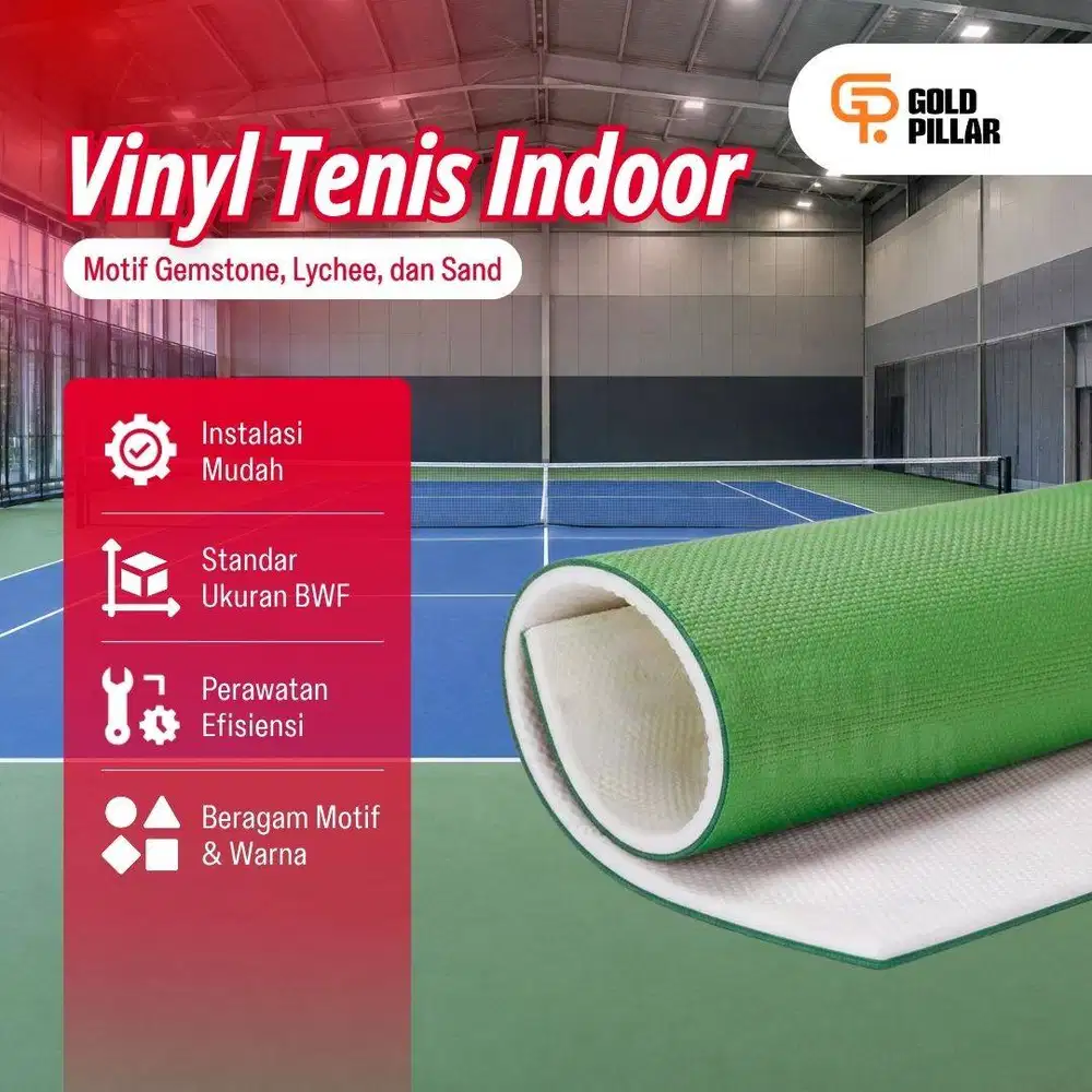 Lantai Vinyl Lapangan Tenis - Karpet Olahraga Lapangan Tennis