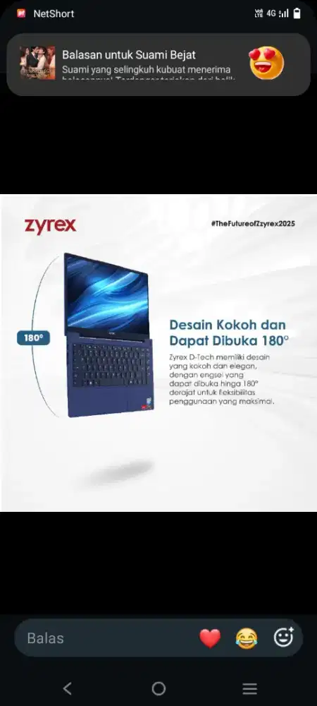 Laptop zyrex masih baru,baru 1minggu Dijual cepet harga pas