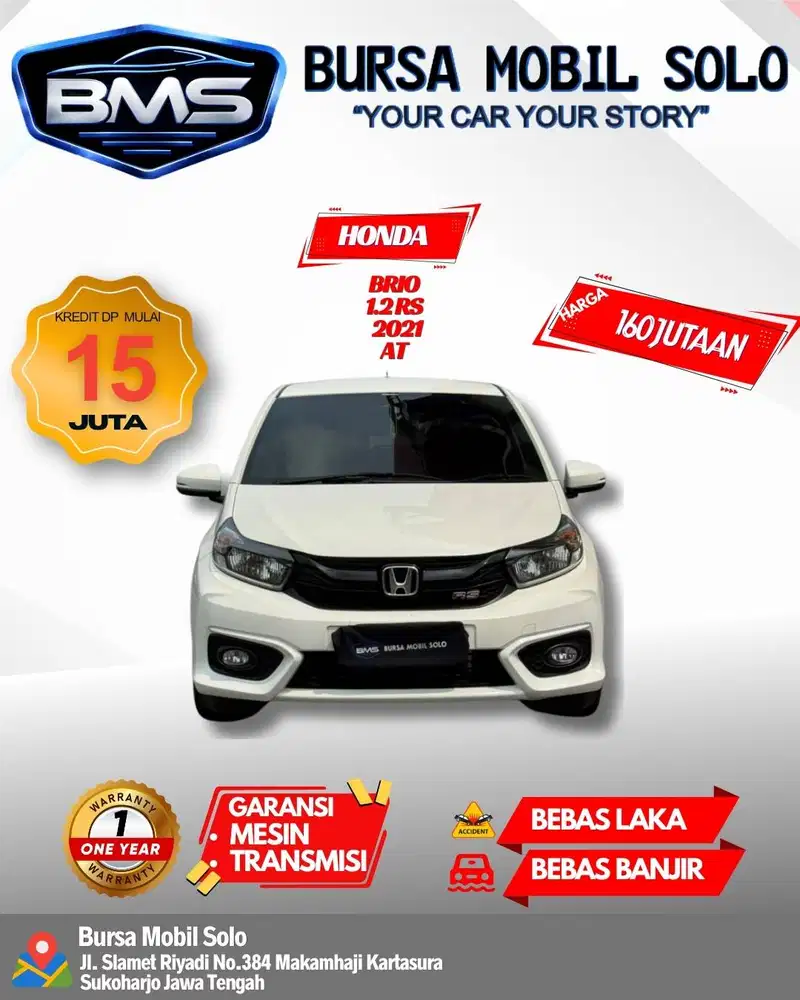 HONDA BRIO 1.2 RS 2021 MATIC TOP KONDISI DP RINGAN