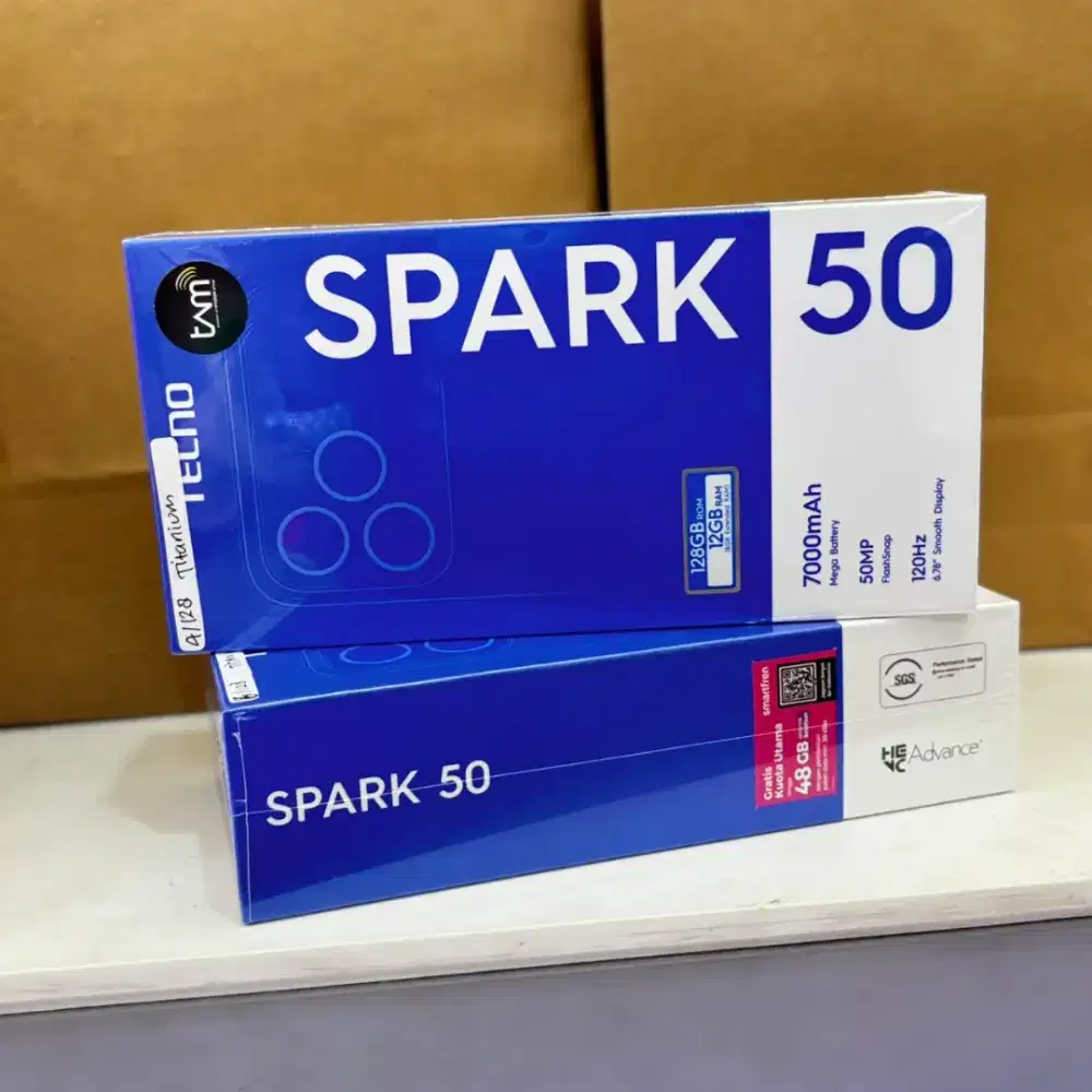 Tecno Spark 50 Baru Garansi Resmi - Baterai Jumbo 7000mAh Layar 120Hz
