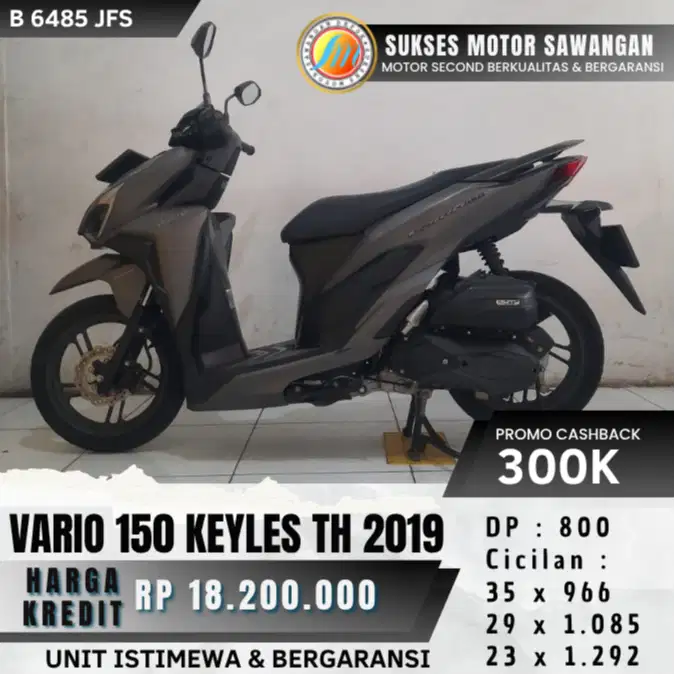 CASH KREDIT HONDA VARIO 150 KEYLESS TH 2019 KEYLES MULUS BERGARANSI