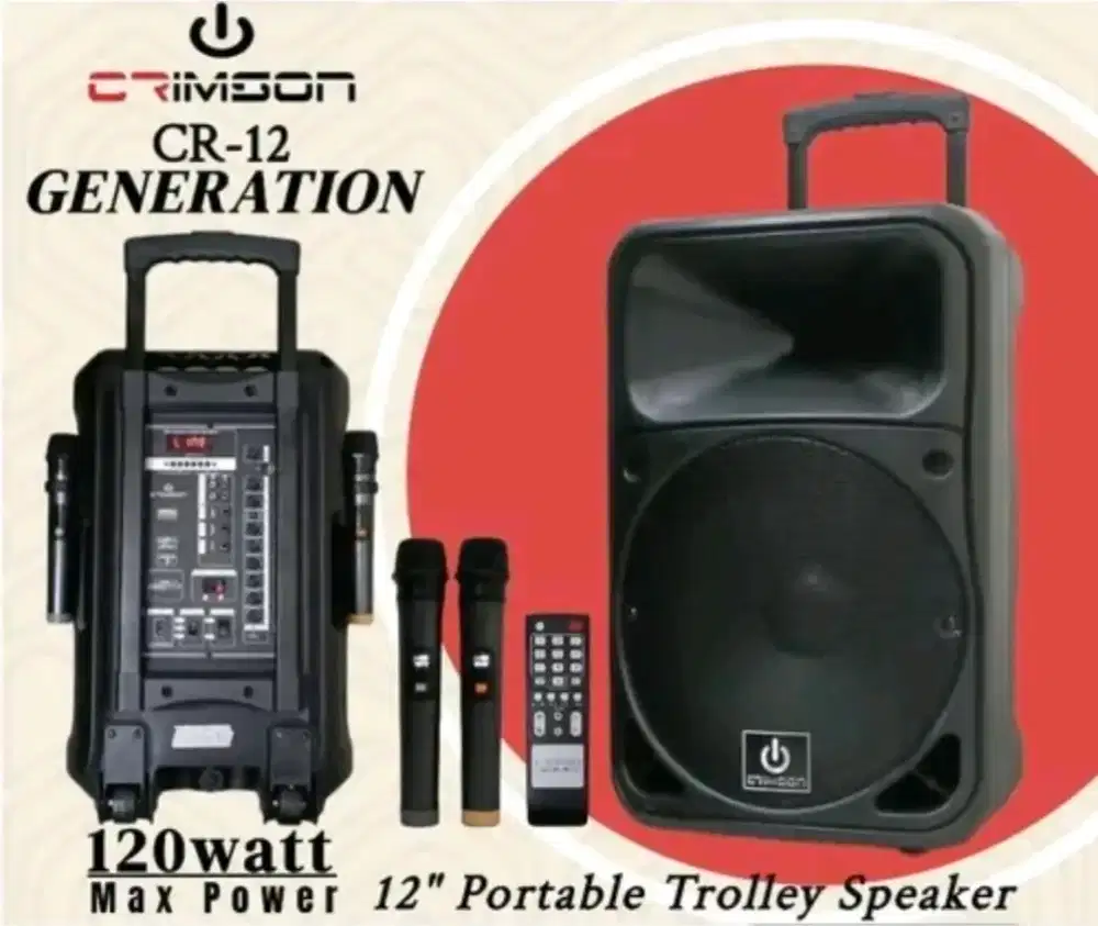 Speaker aktif portable crimson cr12 cr 12 generation 120 watt original