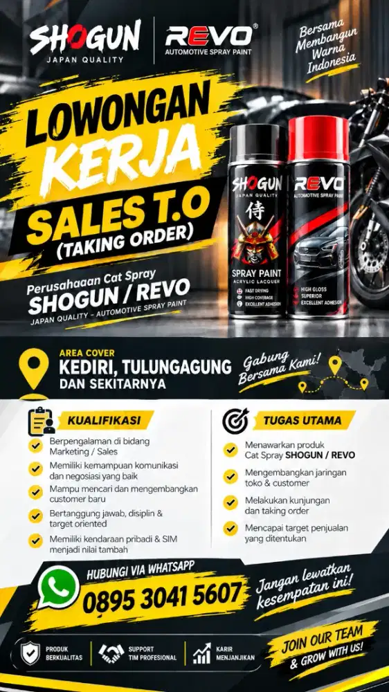 Lowongan Marketing Cat Spray Revo / Shogun
