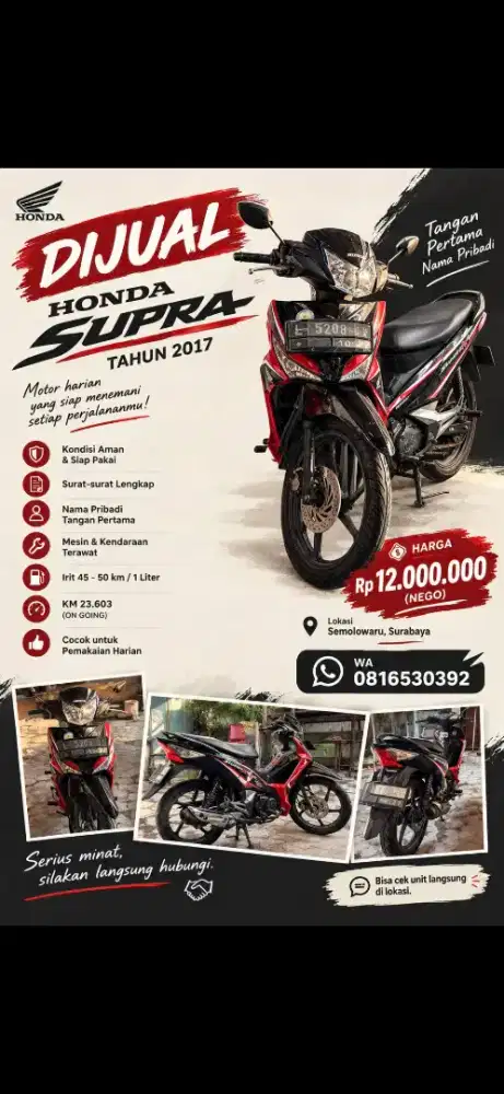 HONDA SUPRA X 2017 CW