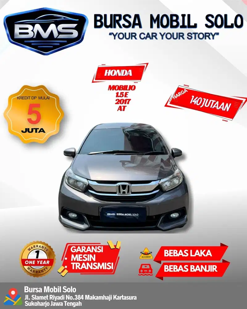 HONDA MOBILIO 1.5 E 2017 MATIC TOP KONDISI DP MINIM