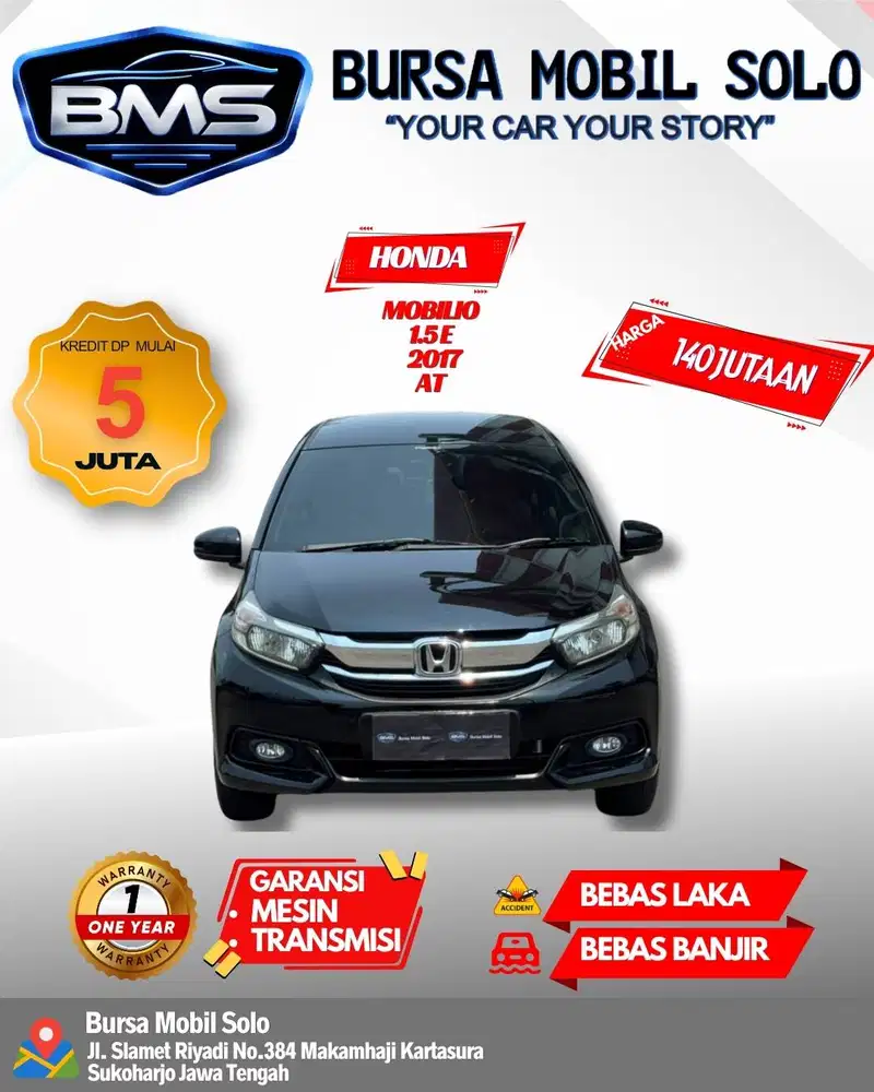 HONDA MOBILIO 1.5 E 2017 MATIC TOP KONDISI DP RINGAN