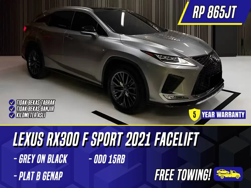 Lexus RX300 F Sport 2021 Facelift Sonic Titanium RX 300 Fsport Abu-abu