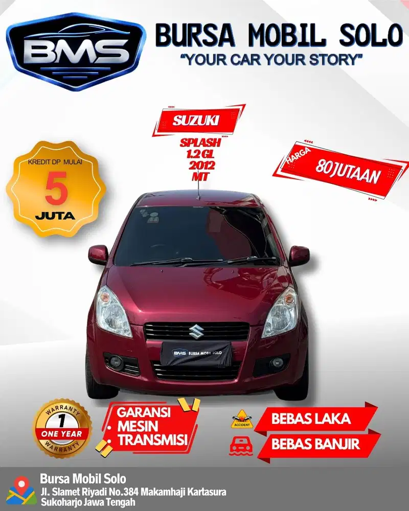 SUZUKI SPLASH 1.2 GL 2012 MANUAL TOP KONDISI DP MINIM
