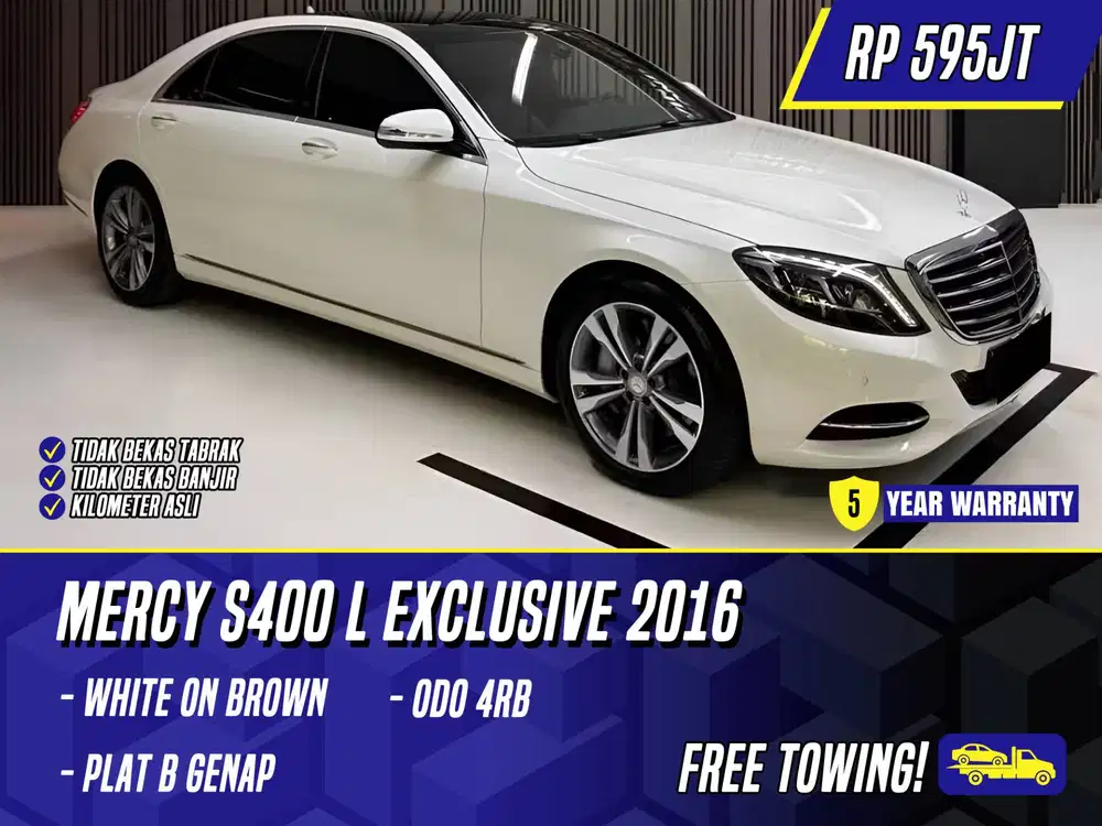 Mercedes Benz S400 L Exclusive 2016 NIK 2015 White Purtih  Mercy S400L