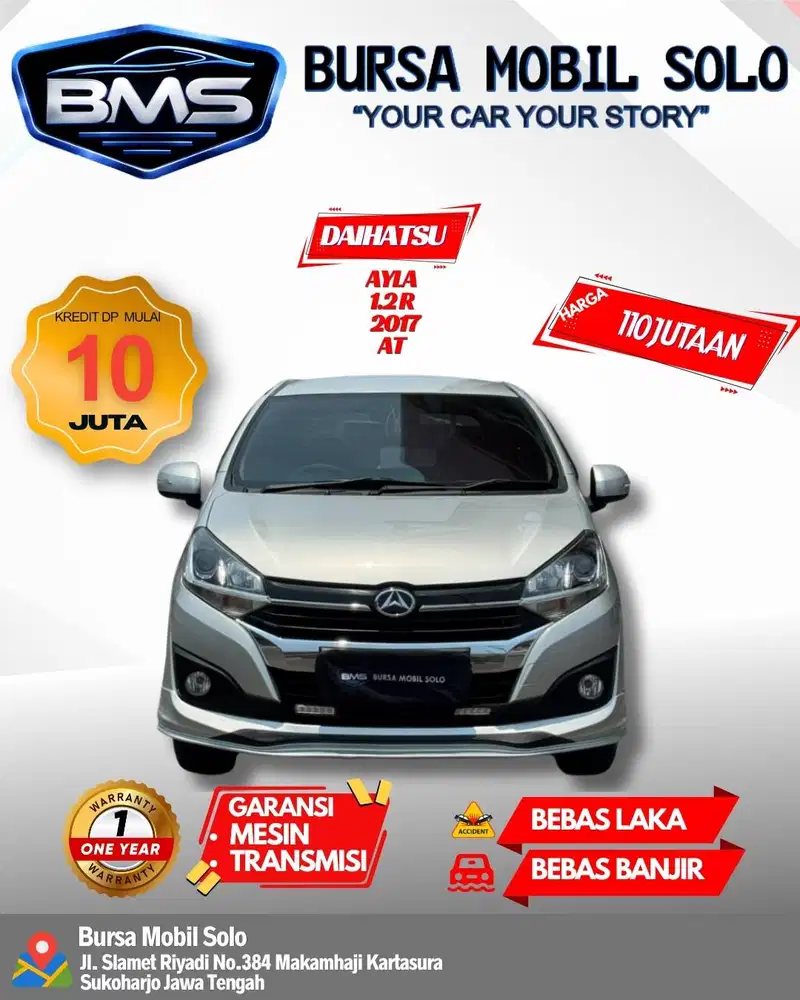 DAIHATSU AYLA 1.2 R 2017 MATIC TOP KONDISI DP RINGAN