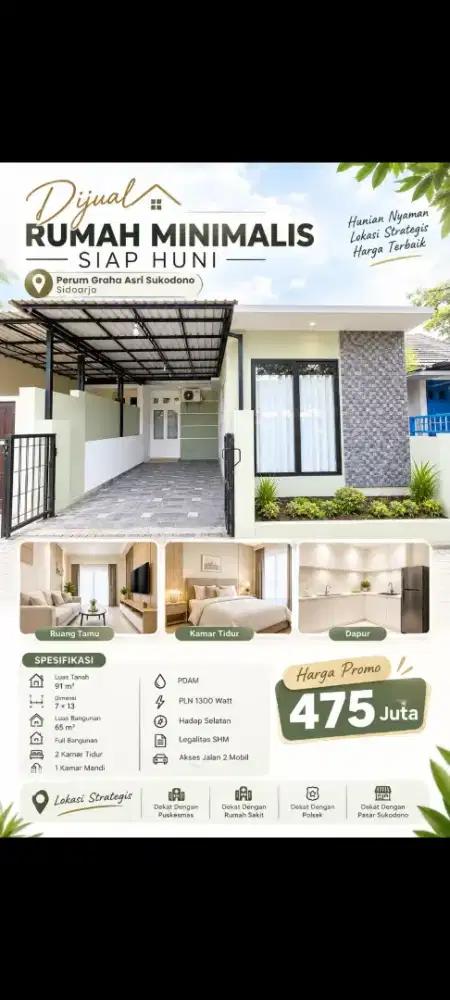 RUMAH MINIMALIS PERUM GRAHA ASRI SUKODONO